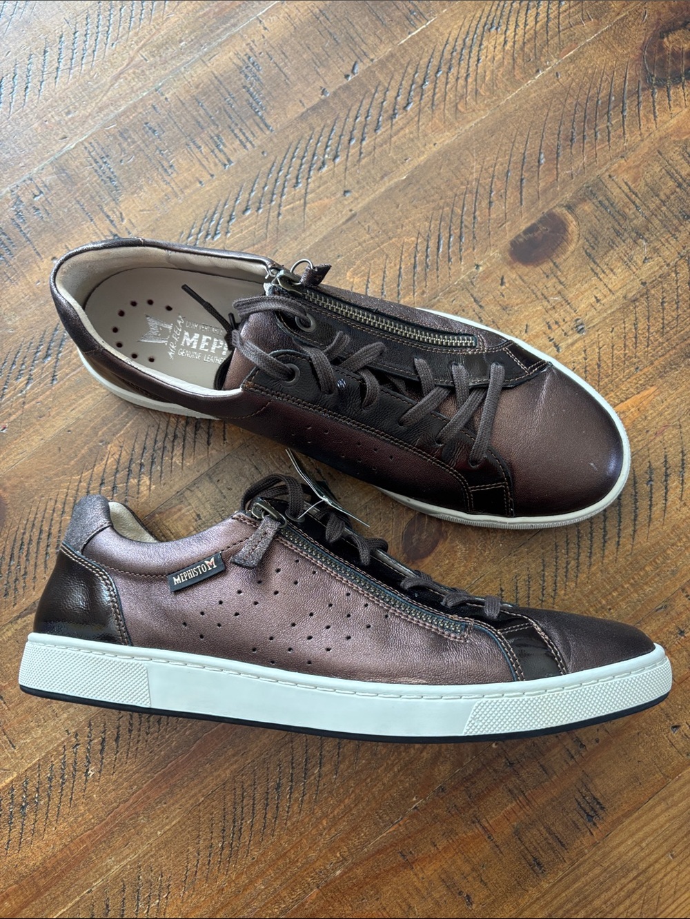 NEW NO BOX Mephisto Nikita Bronze Leather Shoes Sneakers in Womens Size 10.5